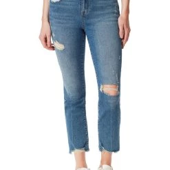Cheap 🛒 Jessica Simpson Spotlight 👩 Womens Denim Ripped Straight Leg 👖 Jeans ⌛