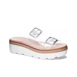 Best deal 🎉 Chinese Laundry 👩 women Surfs Up Vinyl 🩴 Sandal in Clear ❤️