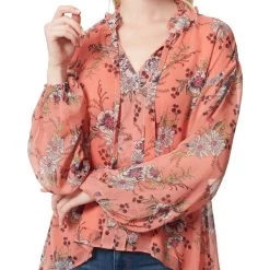 Top 10 🌟 Jessica Simpson Celeste 👩 Womens Floral V-Neck Peasant Top 💯
