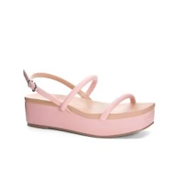 Deals 😉 Chinese Laundry 👩 women Skippy Smooth 🩴 Sandal in Pink/Rebel Fun 🌟