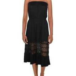 Promo 🧨 Jessica Simpson 👩 Womens Crochet Trim Strapless 👗 Dress Swim Cover-Up 🎁