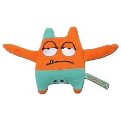 Outlet ⌛ Touchdog Cartoon Monster Plush 🐶 Dog Toy - Orange 🎉