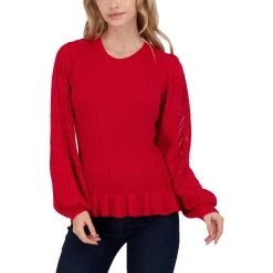 Cheapest 🌟 Jessica Simpson Gemma 👩 Womens Ruffled Crewneck Pullover Sweater ⌛ -Cheap Botkier Store bf4d7d6775144b5787859cb424335e73 1080x