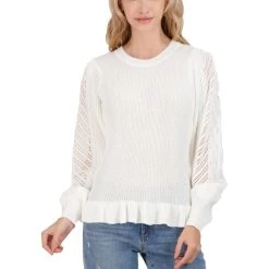 Cheapest ๐ Jessica Simpson Gemma ๐ฉ Womens Ruffled Crewneck Pullover Sweater โ
