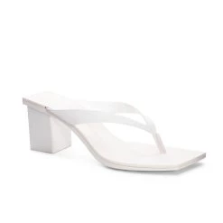 Promo 🤩 Chinese Laundry 👩 women Marna Heeled 🩴 Sandal In White 🤩