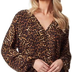 Best Pirce ✨ Jessica Simpson Arya 👩 Womens Animal Print Wrap Front Bodysuit 👍